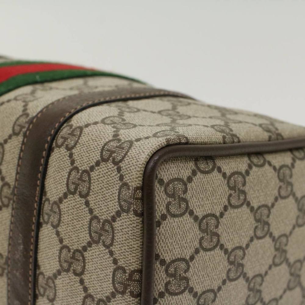 GUCCI GG Canvas Web Sherry Line Boston Bag Beige Red 3902006 Auth bs7253 - Picture 10 of 16